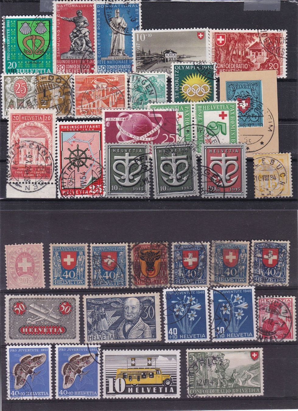 Tutti i francobolli: 14 Stk. CH Briefmarken-Steckkarten, bunt gemischt – Usato da Münchwilen AG venduto da Nesar