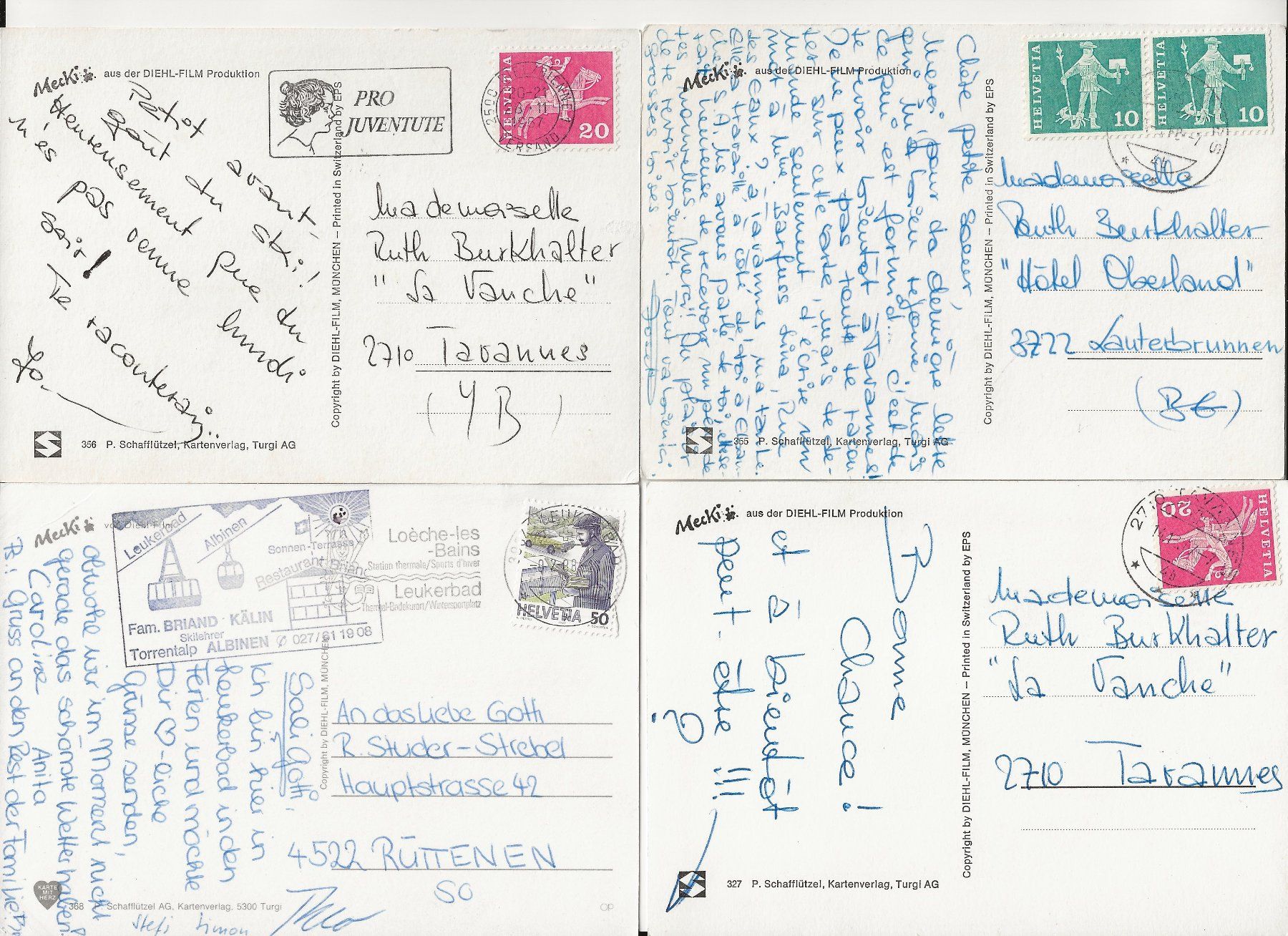Cartoline postali: 4 AK Mecki im Winter – Usato da Greifensee venduto da 315WDO 1