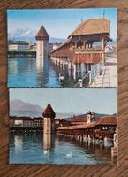 2x Kapellbrücke L uzern vor dem Brand 1969 und 1987