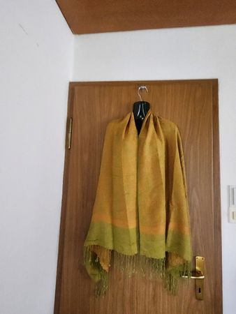 Châle en pashmina et soie, couleur moutarde