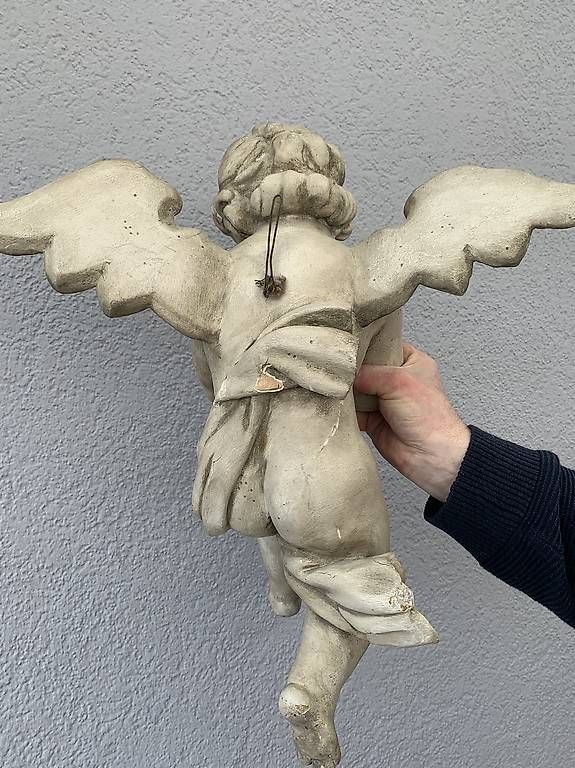 Original Barocker Altar Aufsatz Engel m. Kreidegrundfassung (Gebraucht ...