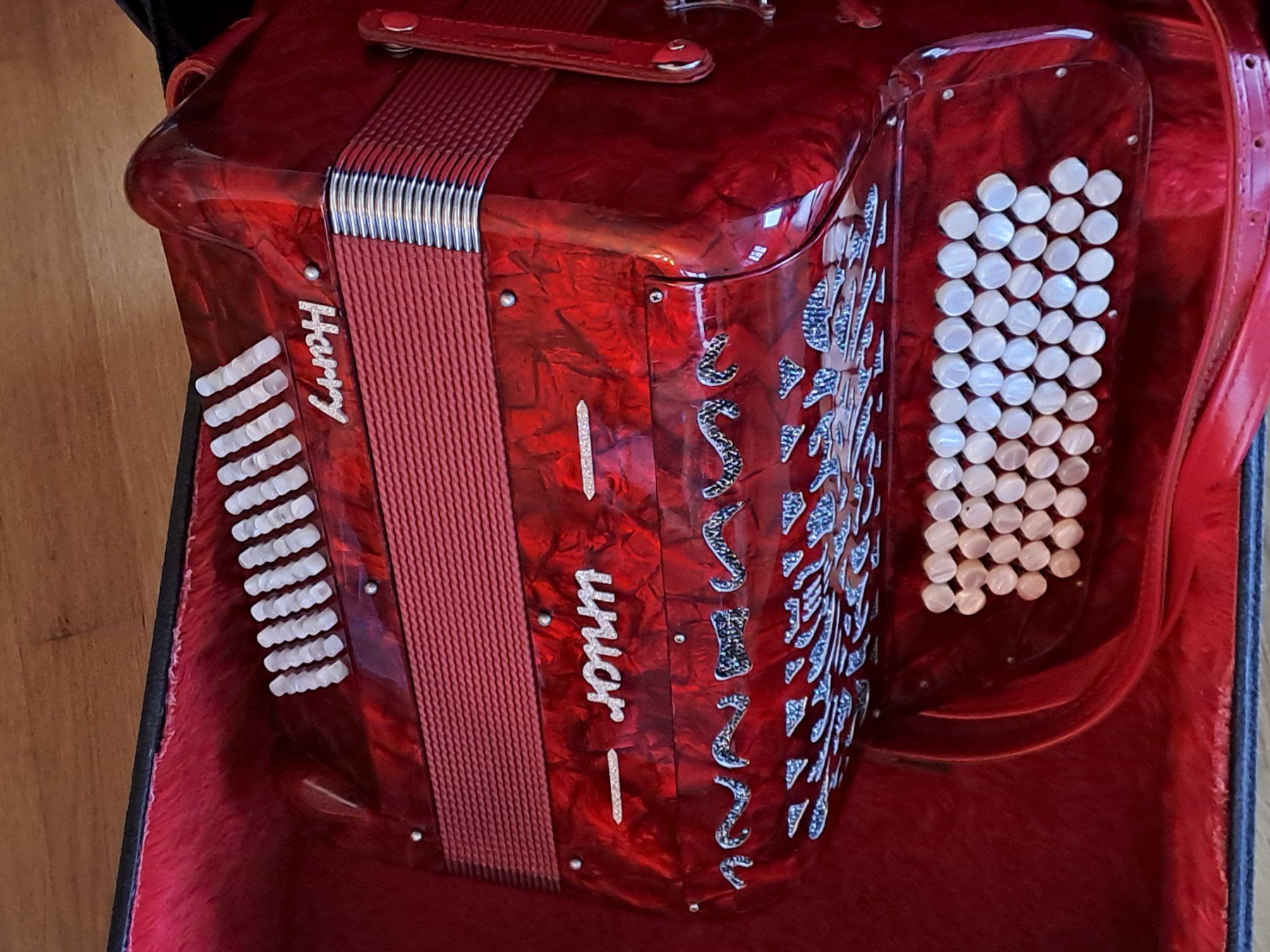 Strumenti musicali: Handorgel, chromatisch,Harry Pauli,Junior,  rot – Usato da Wislikofen venduto da beatriceelias