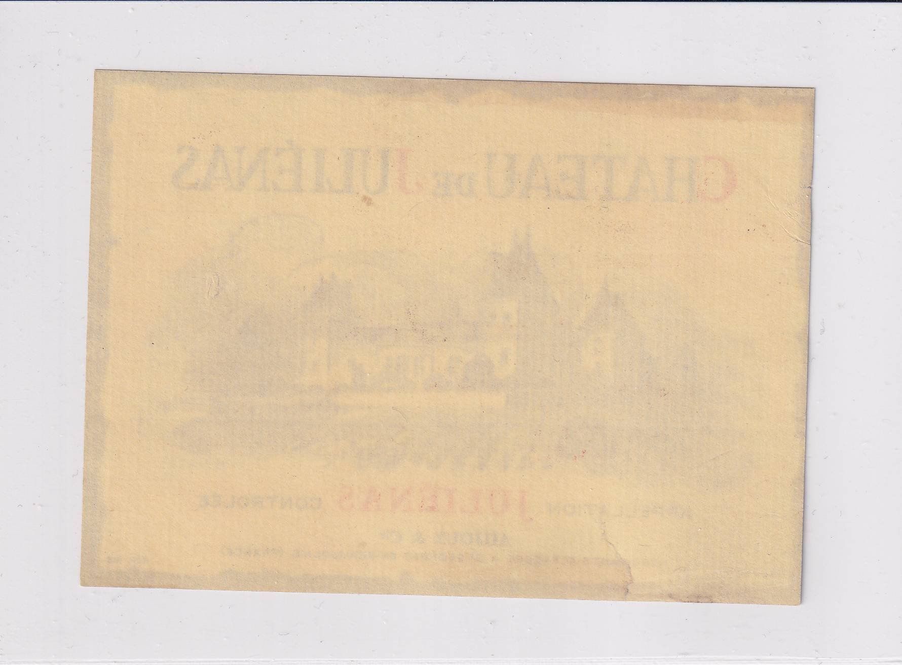 Carta: Etikette - Château de Juliénas /bd – Usato da Hombrechtikon venduto da Rudolf07 1