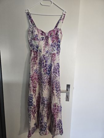 Luisa Positano Sommerkleid aus Leinen mit Blumen One Size