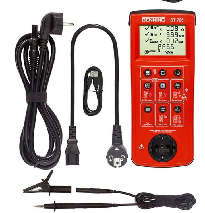 Gerätetester Benning ST 725 inkl. 3-Phasen Prüfadapter 16A (Gebraucht ...
