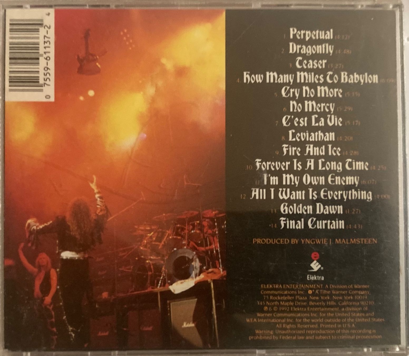 Schallplatten: YNGWIE MALMSTEEN - FIRE & ICE – Gebraucht aus Poliez-Pittet von Newtown-Records 1