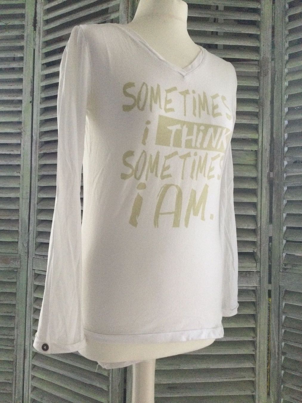 Tops: Sweat blanc inscriptions MISS CREEKS, taille S – Gebraucht aus Agiez von chouchanelle 4