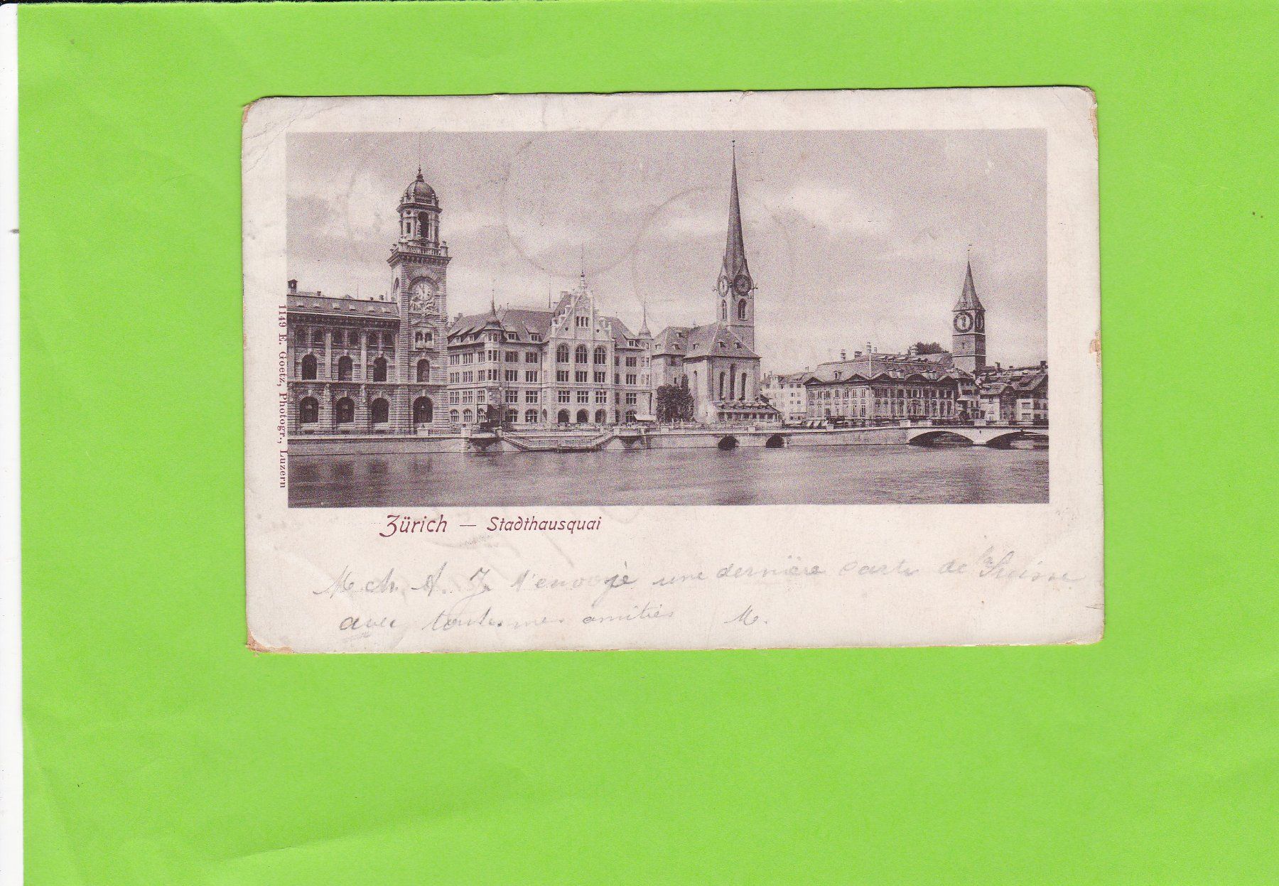 Cartoline postali: Zürich-Stadthausquai – Usato da St. Peterzell venduto da neckertal