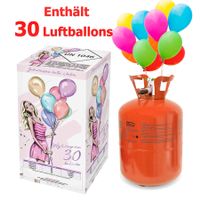 Helium Gas Ballongas für 30 Luftballons (Inklusive)