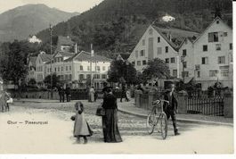CHUR - Plessurquai GR gel. 1905! Toll belebte AK!