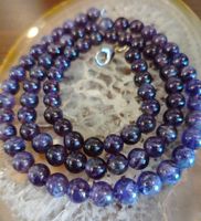 EDLE ECHT AMETHYSTST. KETTE IM KUGELFORM, 65 cm.