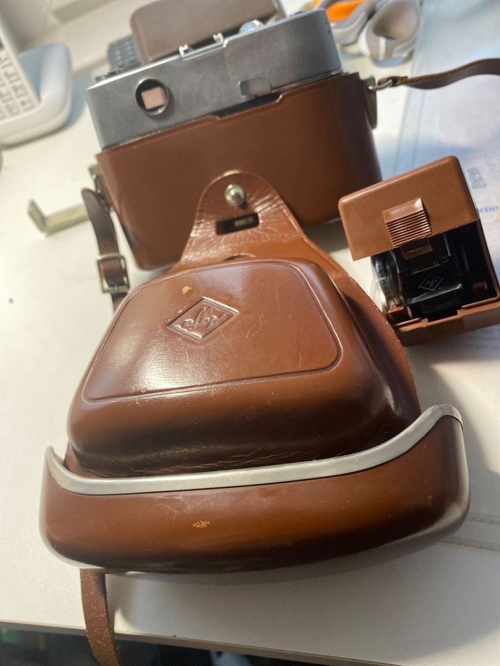 Agfa Kamera: Agfa Optima 500 S ab 1963 in brauner Ledertasche + plus – Gebraucht aus Abtwil SG von steph61 6