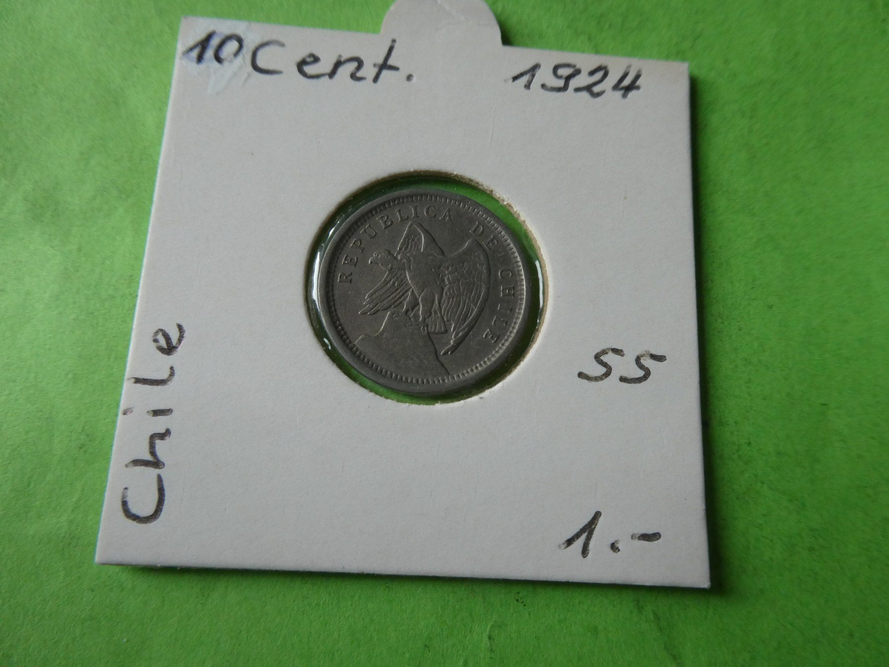 Toutes les monnaies: Chile 1924, 10 Centavos – D'occasion à Hinterforst par Rohusri