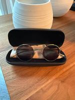 Masunaga Titan Sonnenbrille rund, Gold, Doppelsteg, mit Etui