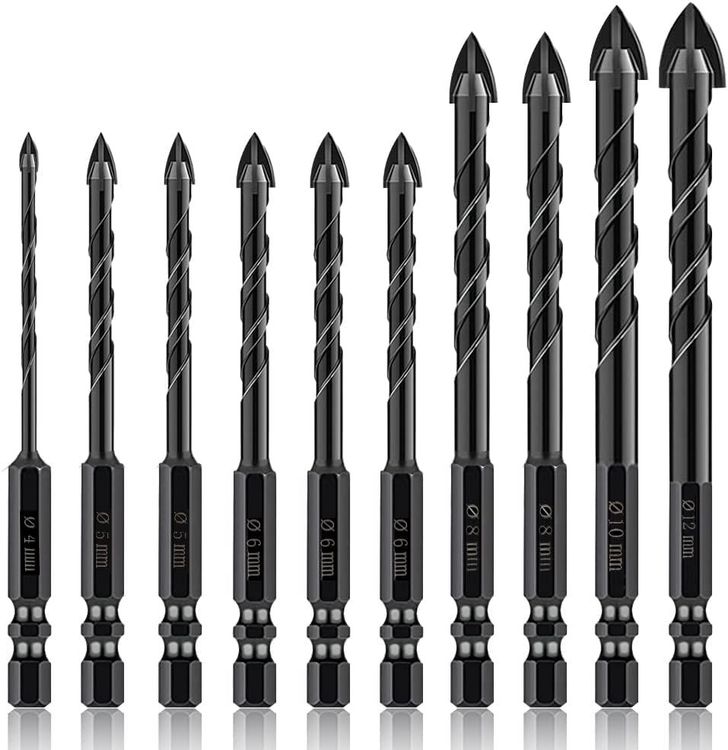 Marksman Glas- & Fliesenbohrer-Set – 6-teilig, Größen 3-10mm, Gehärtet, Für Präzises Bohren