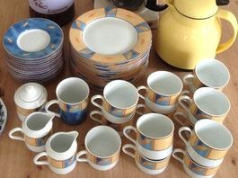 Kaffeegeschirr-Set, 14-tlg, mit Zuckerdose + 2 Rahmkännchen