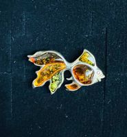OCCASIONE BROOCH Sterling Silver Baltic Amber Exclusive
