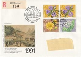 Tag der Briefmarke 1991 Einsiedeln,  Umschlag Charché