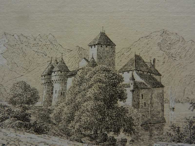 Incisioni: Chillon getönte Lithographie – Usato da Risch venduto da Rischli15 9