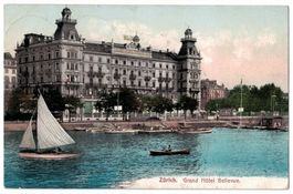 Zürich, Grand Hotel Bellevue, koloriert, gelaufen 1906