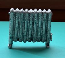 Radiator Viktorianisch silbern fürs Puppenhaus aus England