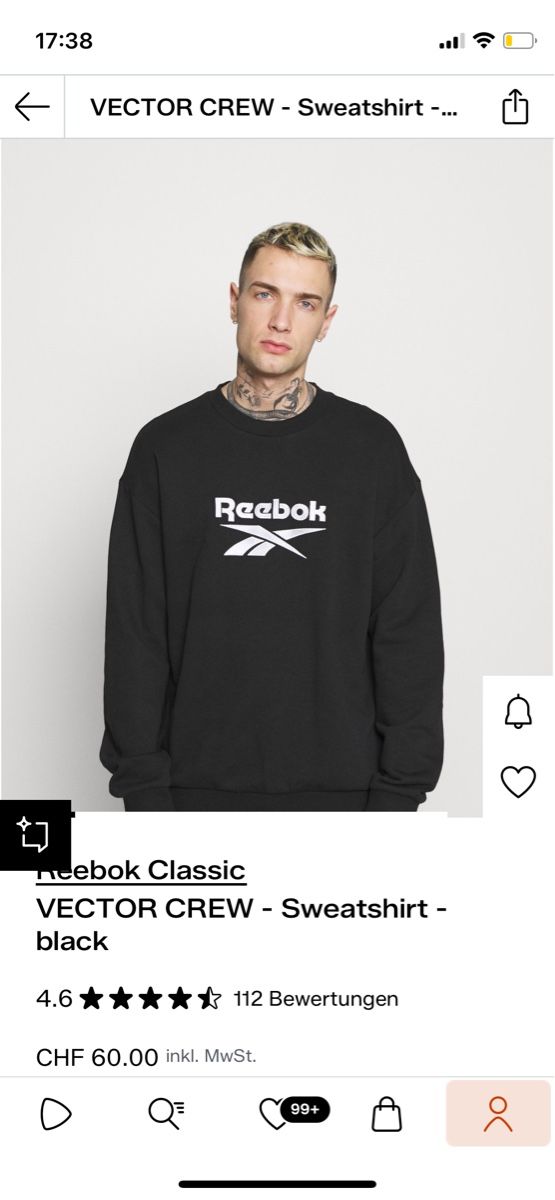 Reebok Maglioni & Felpe: Schwarzes Reebok Sweatshirt – Nuovo (secondo la descrizione) da Hirzel venduto da jan_vqt5 3