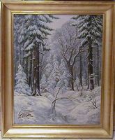 Gemälde von Franz Fiechter: Winterwald
