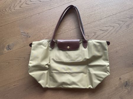 Longchamp Le Pliage Handtasche Beige Leder sehr guter Zustan