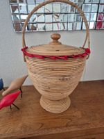 Panier en rotin et bambou Viva del Sud années 1970