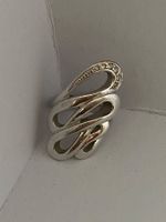 Ring silberfarben mit Steinen Grösse 57