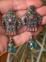 Boucles d'oreilles fantaisie pendantes style vintage!