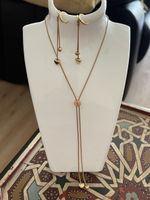 Set  doré jaune  / collier réglable 50 cm+4 cm neuf