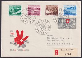 PP 1953, Satz FDC illustriert, echt gelaufen