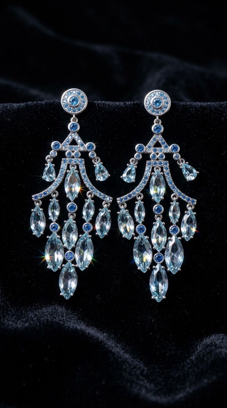 Boucles d'oreille: Boucles d'oreilles pendantes bleu argentées – D'occasion à St-Maurice par Sandrinette123 2