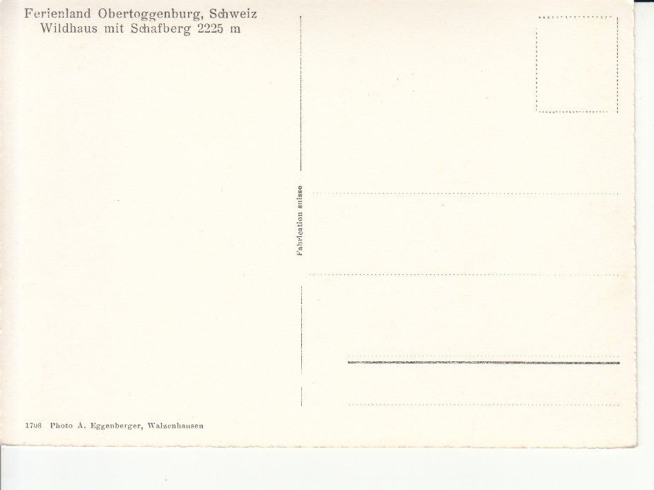 Ansichtskarten: Obertoggenburg ca. 1945 – Gebraucht aus Bürglen TG von StampGraf 1