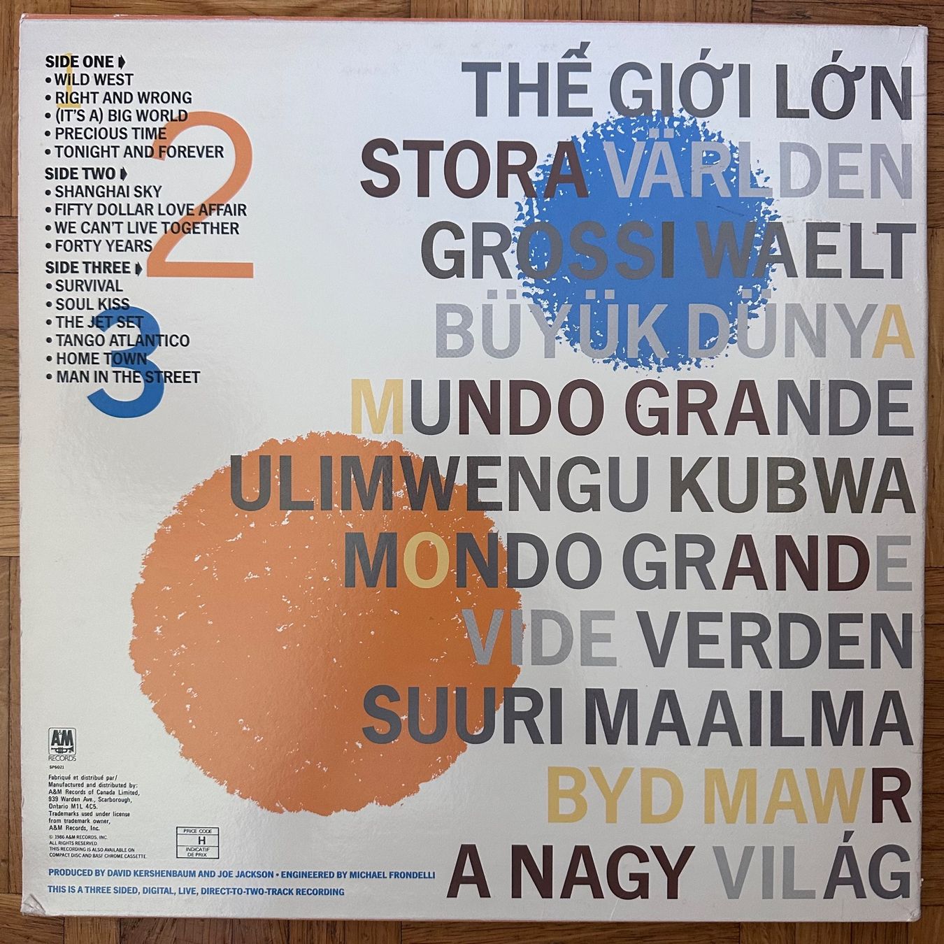 Schallplatten: LP - Joe Jackson - Big World – Gebraucht aus Breganzona von Onairda75 1