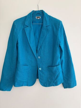 Veste blazer bleue Zacco femme taille S 100% lin