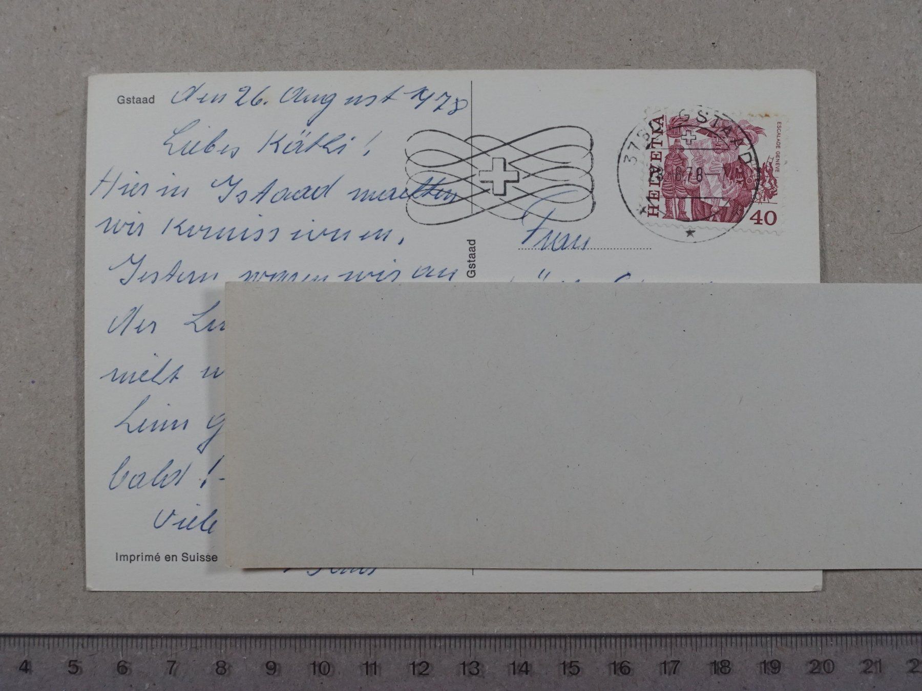 Cartoline postali: Gstaad, 1978 – Usato da Lenzburg venduto da fh1 1