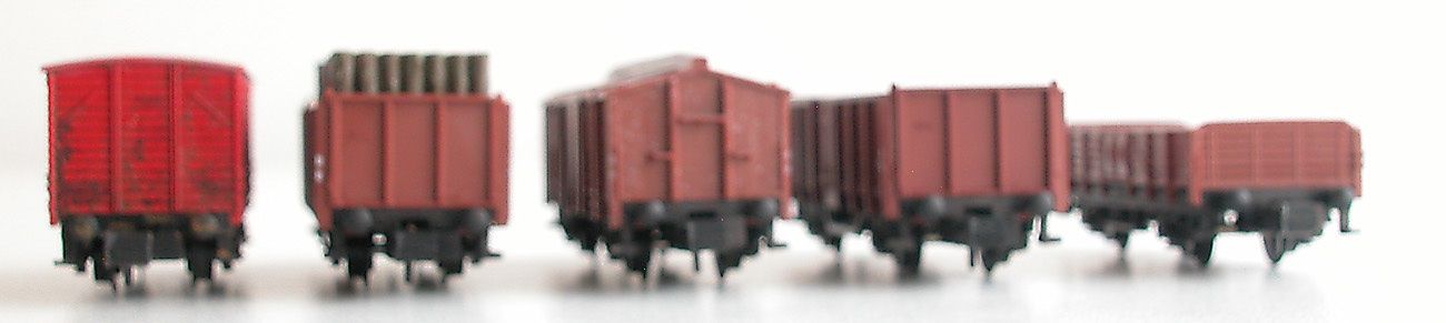 Trix Modellini di ferrovie: Minitrix Güterwagen-Set 5-teilig Spur N – Usato da Oberwil BL venduto da Klang 6