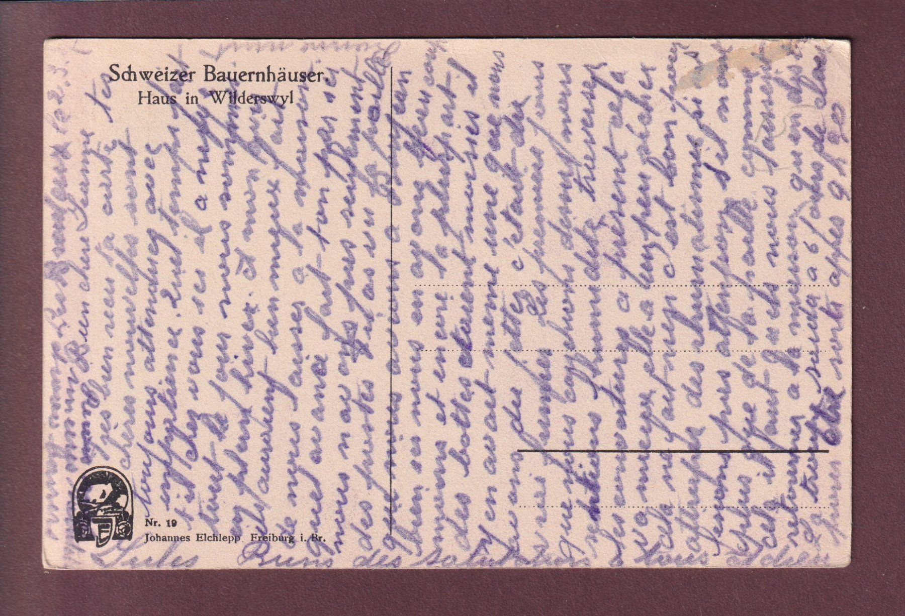 Cartoline postali: Haus in WILDERSWIL – Usato da Pully venduto da nicecards 1
