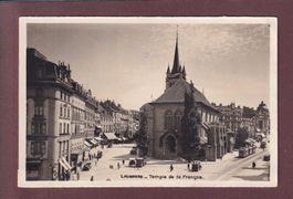 LAUSANNE - Saint-François - Tram - Auto - 1933