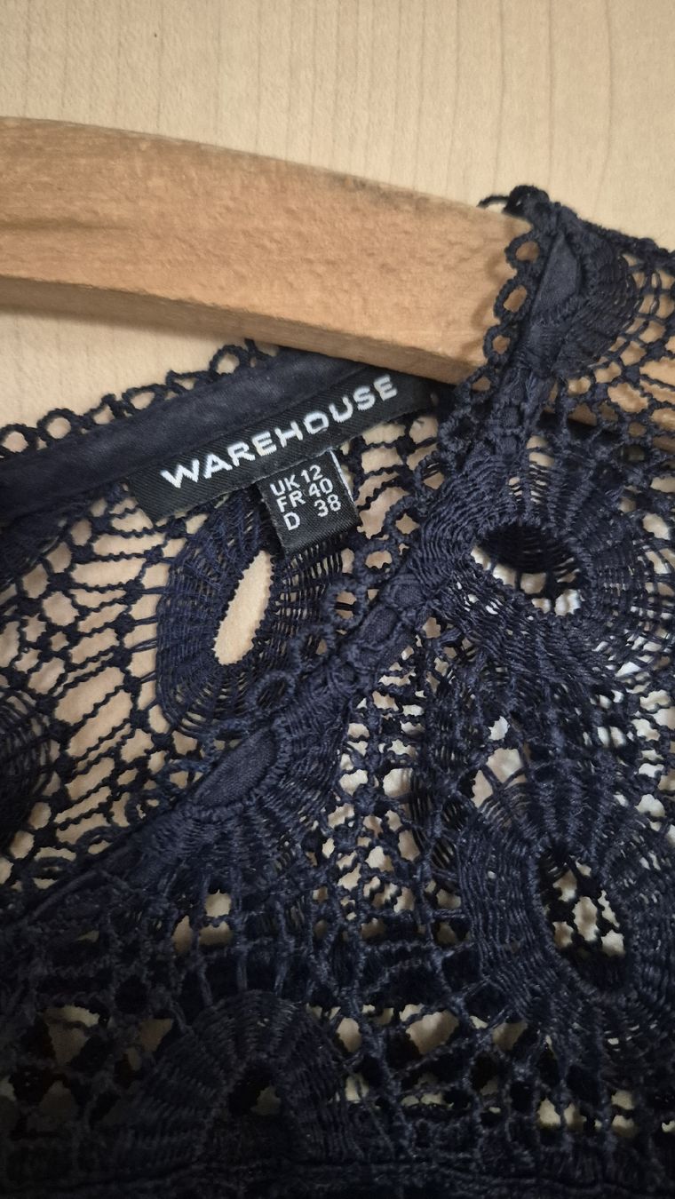Vestiti: Warehouse Spitzenkleid, Gr. 38, Dunkelblau – Usato da Winterthur venduto da vss_h665 1