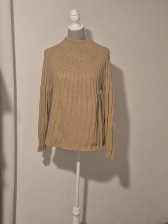 Damen Pullover C&A Premium beige Grösse XL gerippt Wollemix