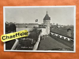 Alte Ansichtskarte Schaffhausen mit Munot und Stempel 1932