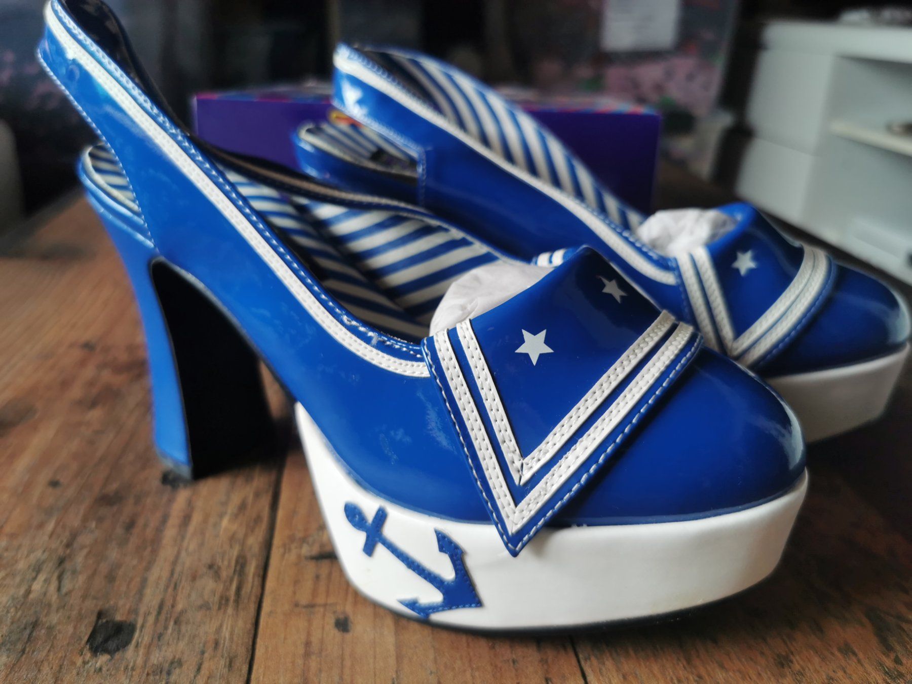 Scarpe da donna: Sailor Pumps Pin Up, Rockabilly 38.5 – Nuovo e nell'imballaggio originale da Fischbach-Göslikon venduto da PitBullDoll 4