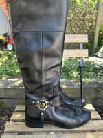 Michael Kors Stiefel Gr 39 (8.5) schwarz mit Gold-MK-Logo