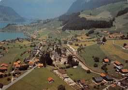 Lungern, Haus St. Josef, Luftaufnahme, gelaufen 1987