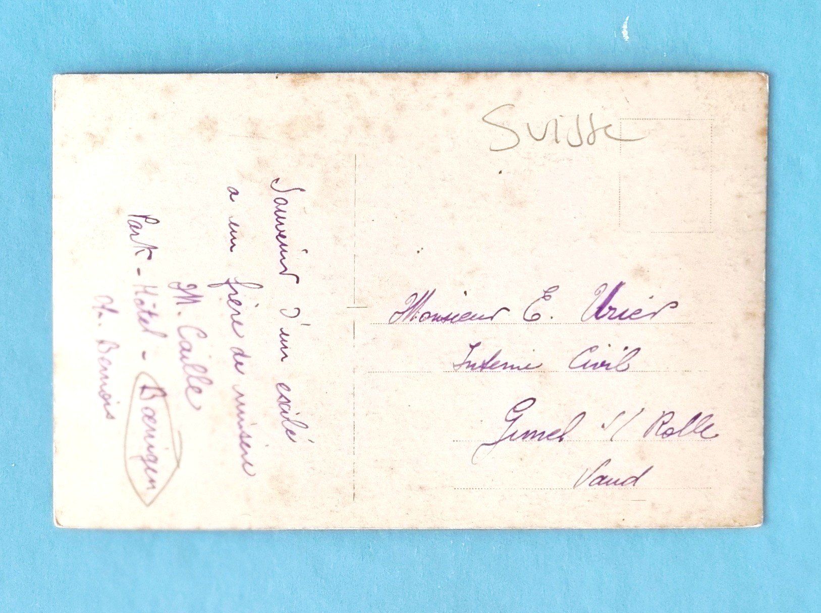 Cartoline postali: Bönigen - Internierte oder Gäste im Parkhotel - 1917 – Usato da Rothrist venduto da RROENK 1