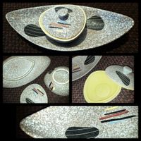 original vintage Keramik Set, 2-teilig, 50er Jahre