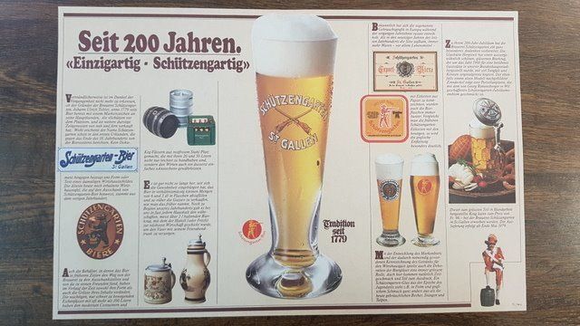 Set de table et chaises: Bier Brauerei Schützengarten Tischsets – D'occasion à St.Gallen par Stocken64 1